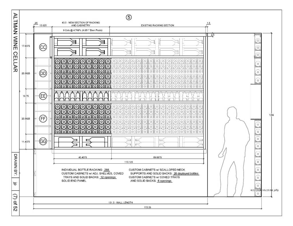 San Francisco Project Custom Wine Cellar Drawing_Elevation 5