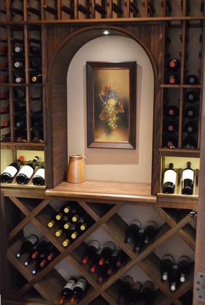 Wine Closet Design Conversion With Solid Countertop