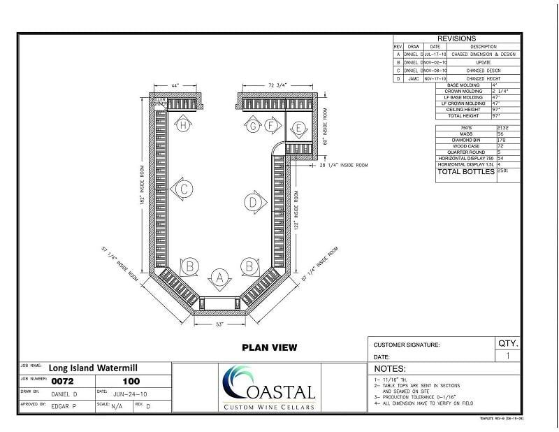 Overhead Plan View 3D Wine Cellar San Francisco Project