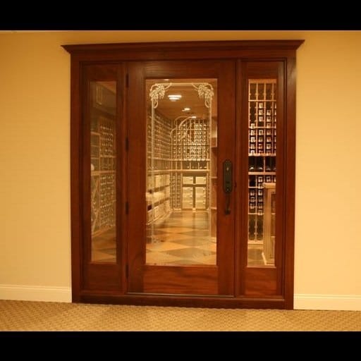 Glass Wine Cellar Door California Custom Wine Cellars San Francisco