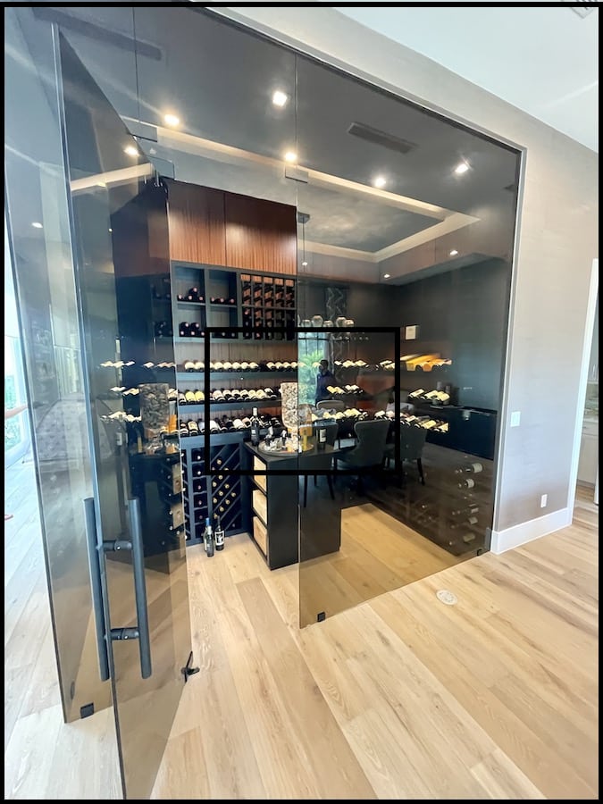 Glass Enclosed Modern Wine Cellar