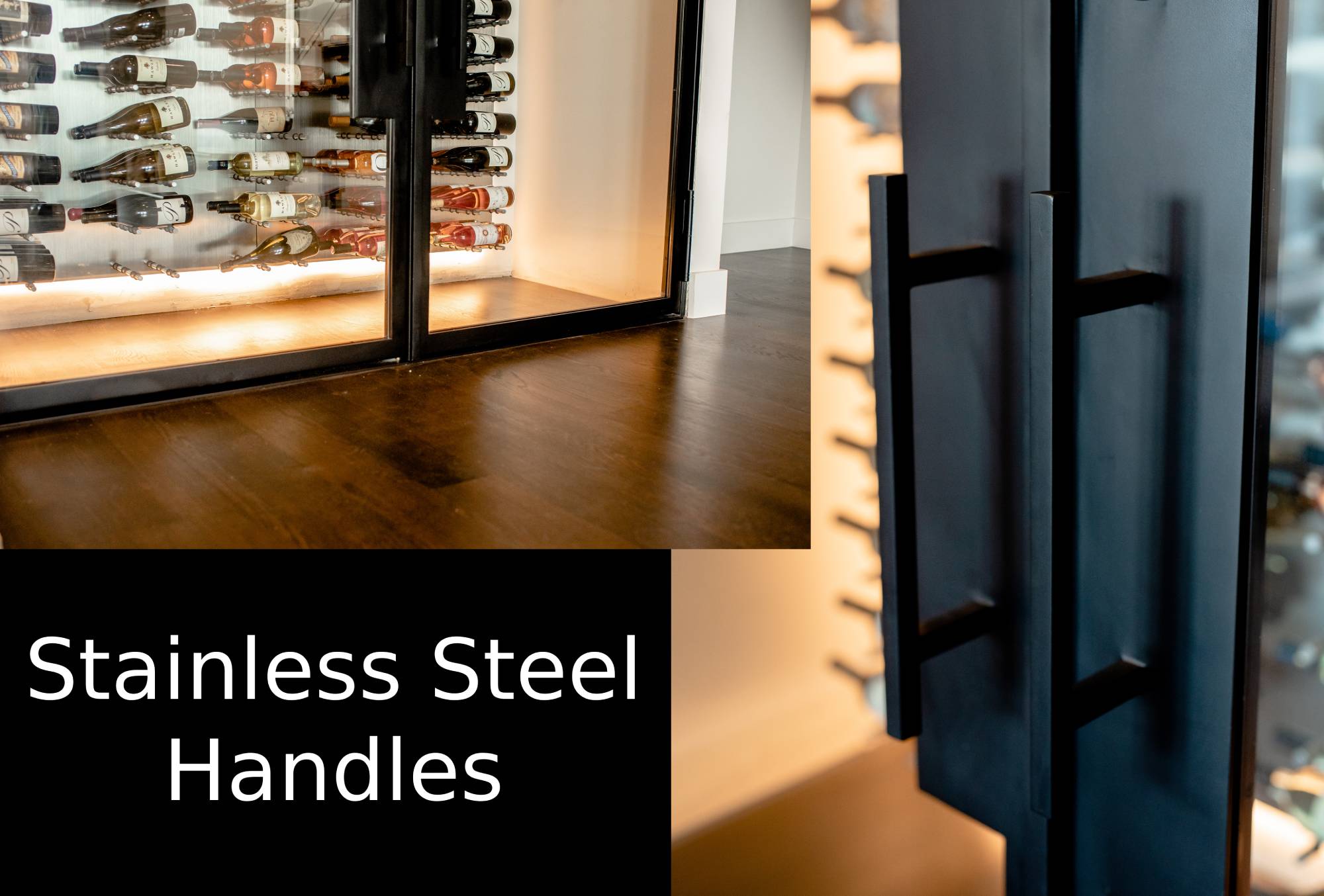 Stainless Modern Wine Cellar Door Idea