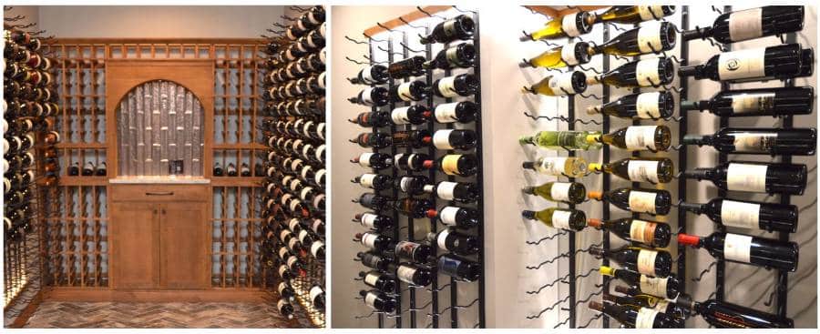 Wooden and Metal Wine Wall Design Idea