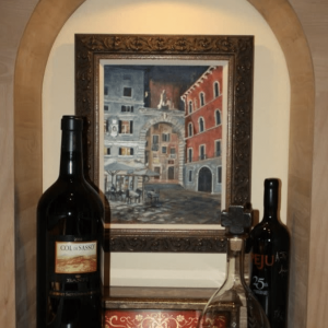 28 - A display nook can be incorporated into your custom wine cellar as a place to display special bottles, artwork, mementos, and more.