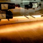 We were very excited about the LED backlights as one of our modern wine cellar idea for this space.