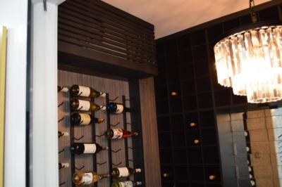 Custom Lighting Contemporary Dining Room Wine Cellars
