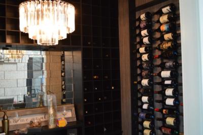 Custom Mirrored Wall Contemporary Wine Cellars