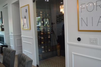 Glass Doors on Contemporary Wine Cellar